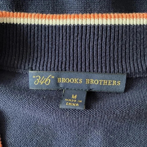 BROOKS BROTHERS Women's 100% Cotton Classic Argyle Pattern Knit Sweater Medium - Picture 8 of 11